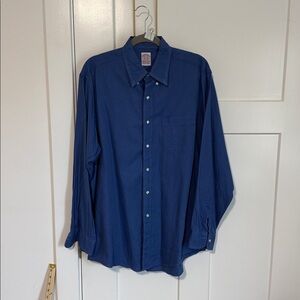 Brooks Brothers Blue Houndstooth Dress Shirt 16.5-35